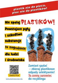 Plastik nie do pieca - piec nie do plastiku - plakat